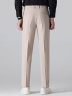 Textured Color Block Knit Polo & Slim Fit Tapered Trousers