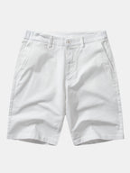 Texture Contrast Knitted V Neck Polo Shirt & Cotton Chino Shorts