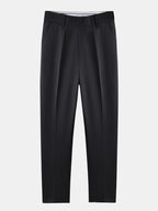 Textured Color Block Knit Polo & Slim Fit Tapered Trousers