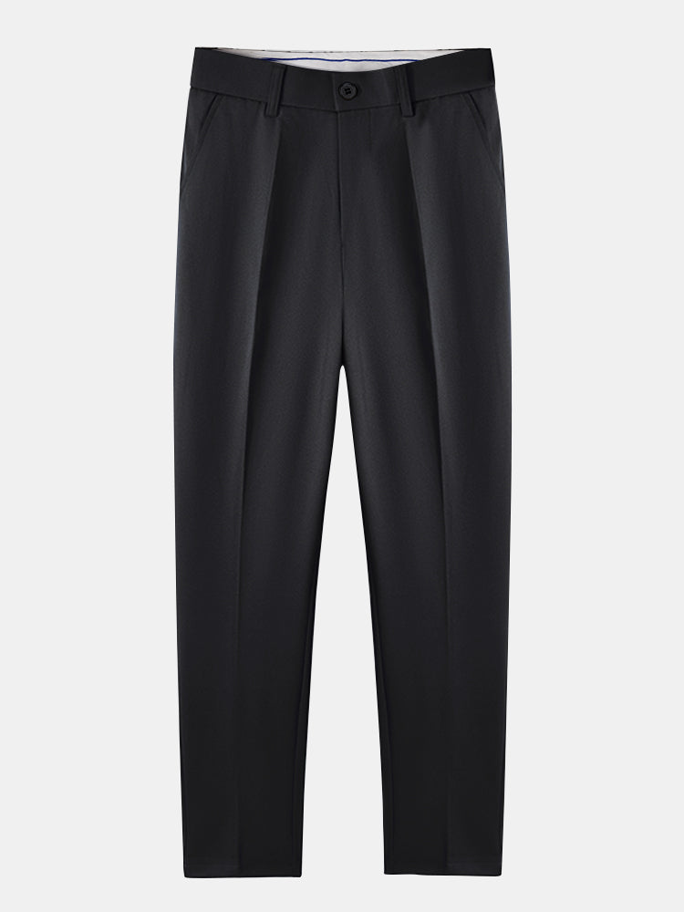 Textured Color Block Knit Polo & Slim Fit Tapered Trousers