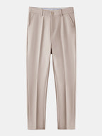 Textured Color Block Knit Polo & Slim Fit Tapered Trousers