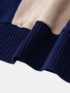 Textured Color Block Knit Polo & Slim Fit Tapered Trousers