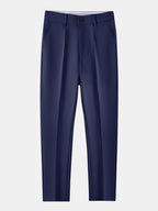 Textured Color Block Knit Polo & Slim Fit Tapered Trousers