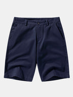 Texture Contrast Knitted V Neck Polo Shirt & Cotton Chino Shorts