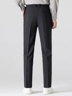Textured Color Block Knit Polo & Slim Fit Tapered Trousers