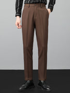 Striped Gradient Knitted Polo Shirt & Slim Fit Tapered Trousers