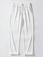 Stripe Jacquard Knit Polo Shirt & Straight Leg Ribbed Pants